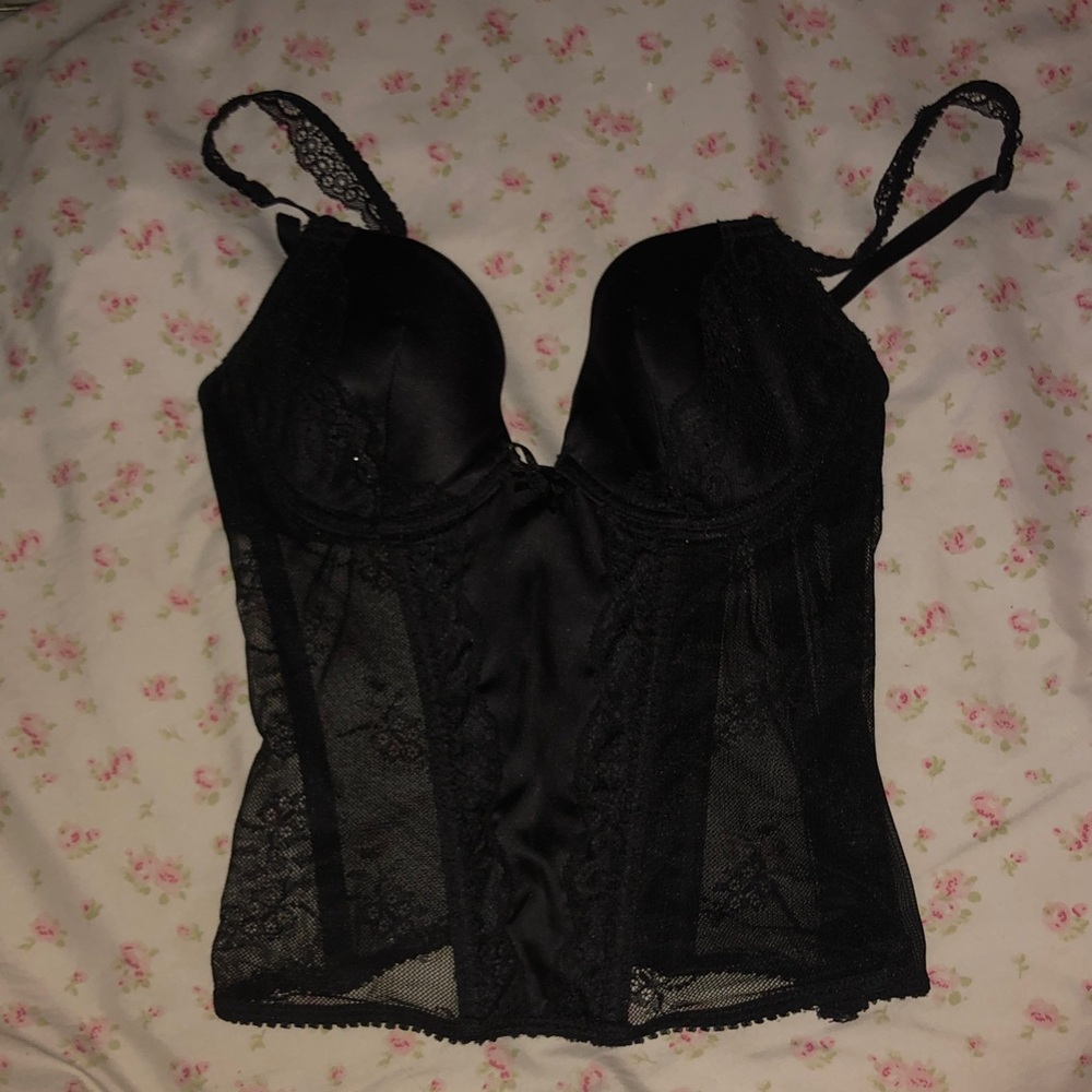 La SENZA Black Lace Longline Bustier